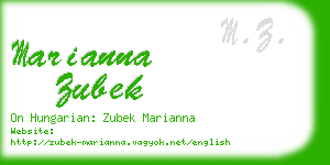 marianna zubek business card
